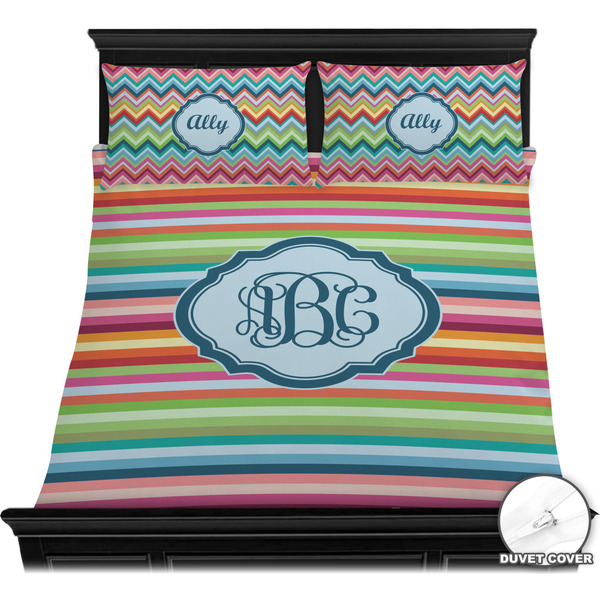 Retro Horizontal Stripes Bedding Set (Queen) - Duvet