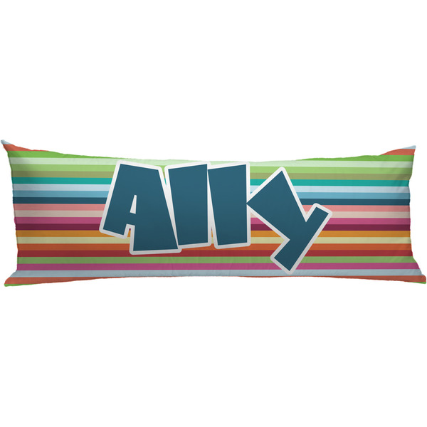 Custom Retro Horizontal Stripes Body Pillow Case (Personalized)