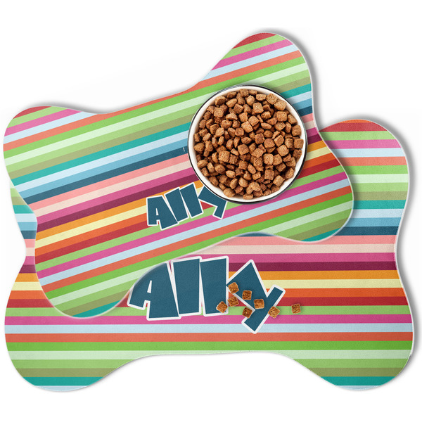 Retro Horizontal Stripes Bone Shaped Dog Mats - MAIN