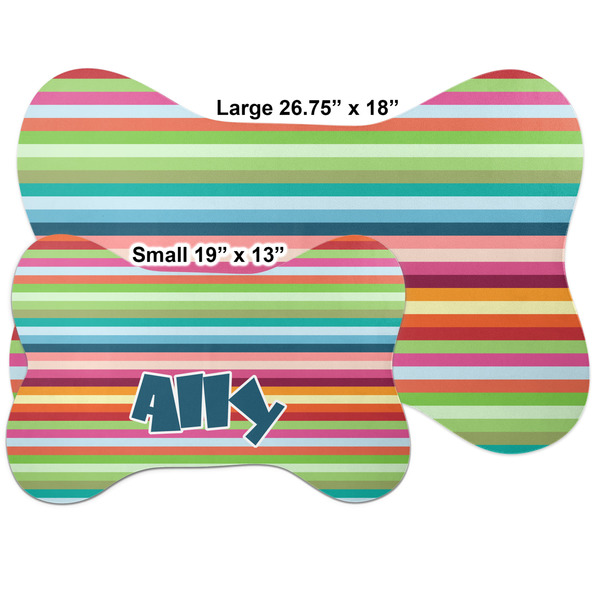Retro Horizontal Stripes Bone Shaped Mat Comparison