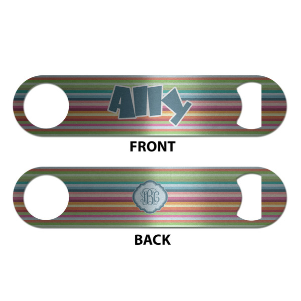 Retro Horizontal Stripes Bottle Opener - Front & Back