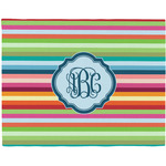 Retro Horizontal Stripes Woven Fabric Placemat - Twill w/ Monogram