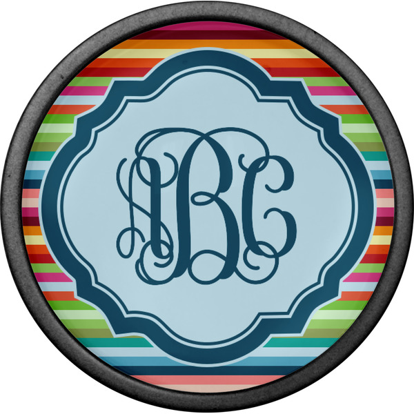 Retro Horizontal Stripes Cabinet Knob - Black - Front