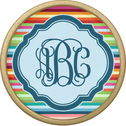 Retro Horizontal Stripes Cabinet Knob - Gold (Personalized)