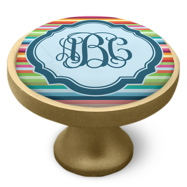 Retro Horizontal Stripes Cabinet Knob - Gold - Side