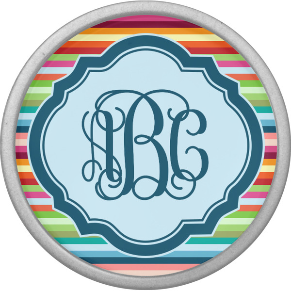 Retro Horizontal Stripes Cabinet Knob - Nickel - Front