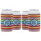 Retro Horizontal Stripes Can Cooler (12 oz) - Set of 4 w/ Monogram