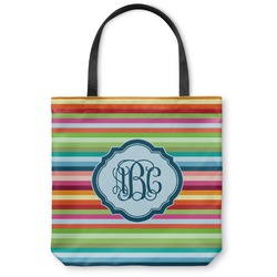 Retro Horizontal Stripes Canvas Tote Bag (Personalized)