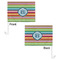 Retro Horizontal Stripes Car Flag - 11" x 8" - Front & Back View