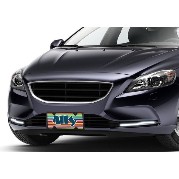 Retro Horizontal Stripes Car License Plate Lifestyle