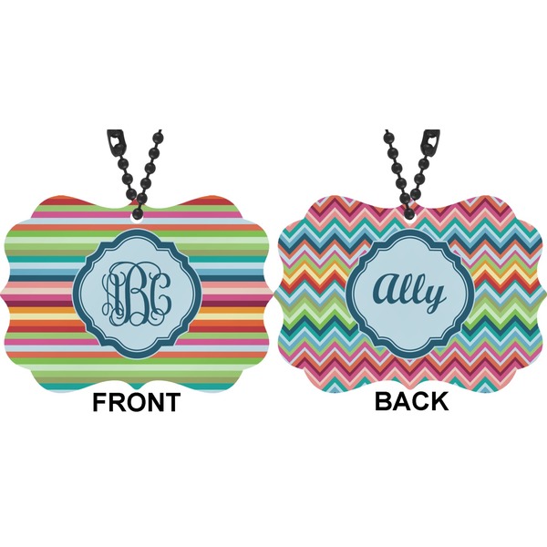 Retro Horizontal Stripes Car Ornament (Approval)