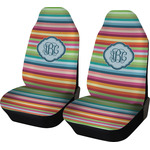Retro Horizontal Stripes Car Seat Covers (Set of Two) (Personalized)