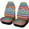 Retro Horizontal Stripes Car Seat Covers (Set of Two) (Personalized)