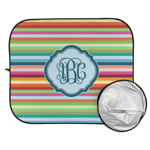 Retro Horizontal Stripes Car Sun Shades - FOLDED & UNFOLDED