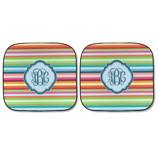 Retro Horizontal Stripes Car Sun Shades - FRONT