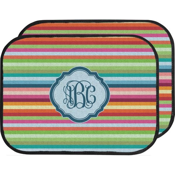 Retro Horizontal Stripes Custom Car Floor Mats Set (2Front & 2Back)