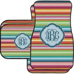 Retro Horizontal Stripes Car Floor Mats Set - 2 Front & 2 Back (Personalized)