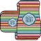 Retro Horizontal Stripes Car Floor Mats Set - 2 Front & 2 Back (Personalized)