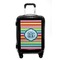 Retro Horizontal Stripes Carry On Hard Shell Suitcase - Front