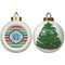 Retro Horizontal Stripes Ceramic Christmas Ornament - X-Mas Tree (APPROVAL)