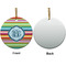 Retro Horizontal Stripes Ceramic Flat Ornament - Circle Front & Back (APPROVAL)