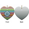 Retro Horizontal Stripes Ceramic Flat Ornament - Heart Front & Back (APPROVAL)