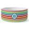 Retro Horizontal Stripes Ceramic Dog Bowl (Personalized)