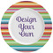 Retro Horizontal Stripes Ceramic Dinner Plates (Set of 4) (Personalized)