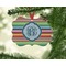 Retro Horizontal Stripes Christmas Ornament (On Tree)