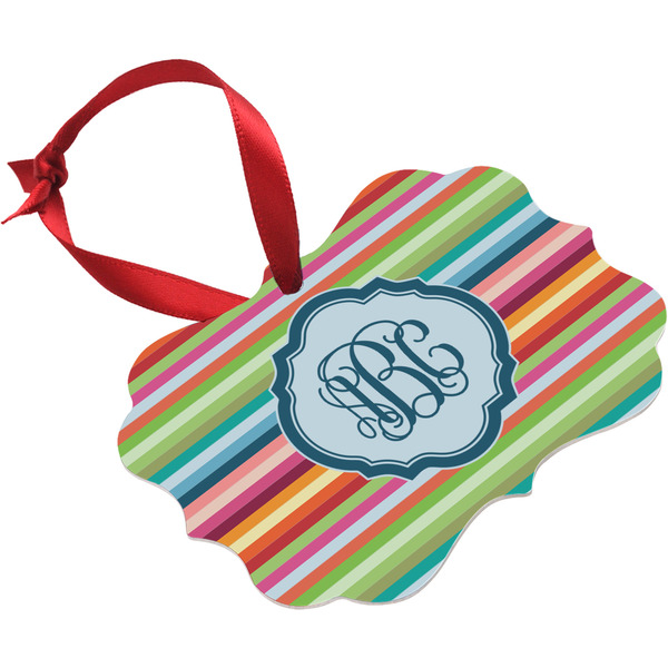 Retro Horizontal Stripes Christmas Ornament