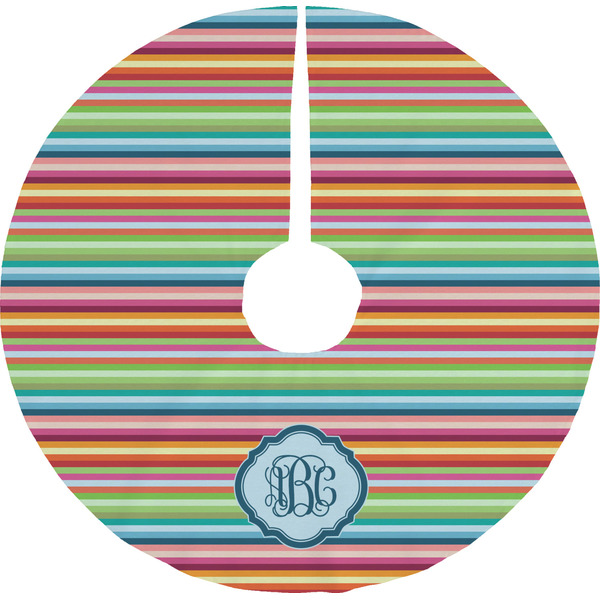 Custom Retro Horizontal Stripes Tree Skirt (Personalized)