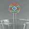 Retro Horizontal Stripes 5.5" Round Plastic Stir Sticks - Clear (Personalized)