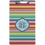 Retro Horizontal Stripes Clipboard (Legal Size) w/ Monogram
