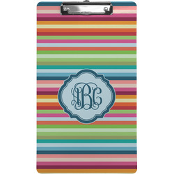 Retro Horizontal Stripes Clipboard (Legal Size) w/ Monogram