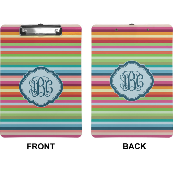 Retro Horizontal Stripes Clipboard (Letter) (Front + Back)