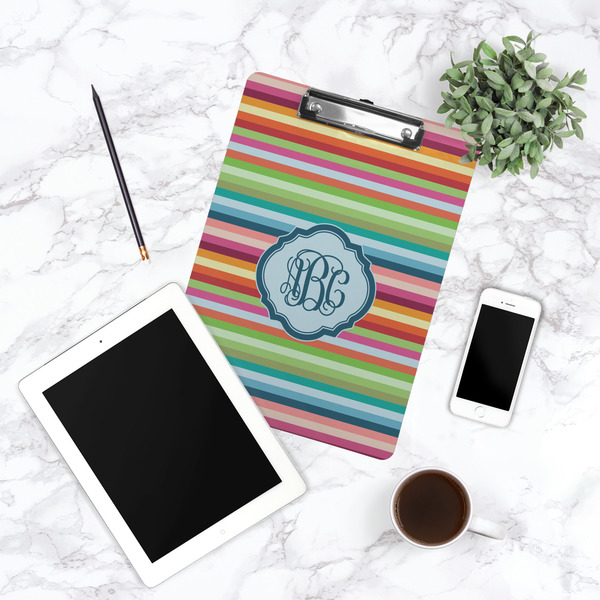 Retro Horizontal Stripes Clipboard - Lifestyle Photo