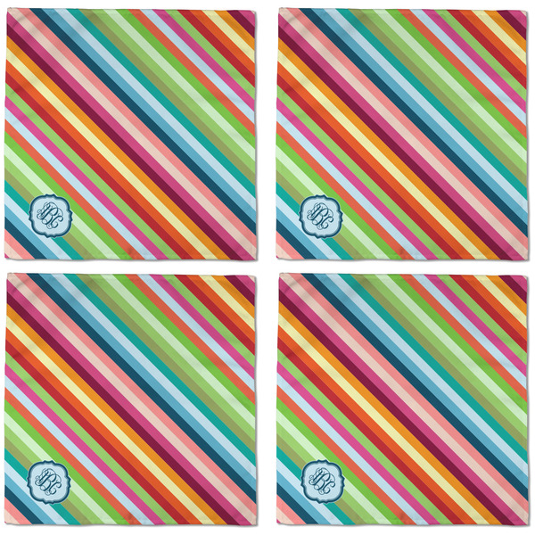 Retro Horizontal Stripes Cloth Napkins - Personalized Dinner (APPROVAL) Set of 4