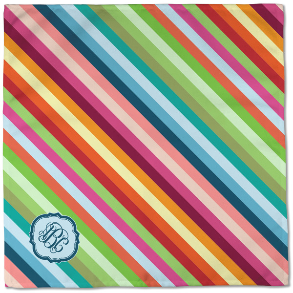 Retro Horizontal Stripes Cloth Napkins - Personalized Dinner (Full Open)