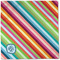 Retro Horizontal Stripes Cloth Napkins - Personalized Dinner (Full Open)