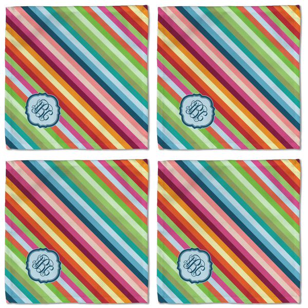 Retro Horizontal Stripes Cloth Napkins - Personalized Lunch (APPROVAL) Set of 4