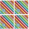 Retro Horizontal Stripes Cloth Napkins - Personalized Lunch (APPROVAL) Set of 4