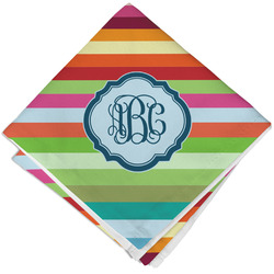Retro Horizontal Stripes Cloth Cocktail Napkin - Single w/ Monogram