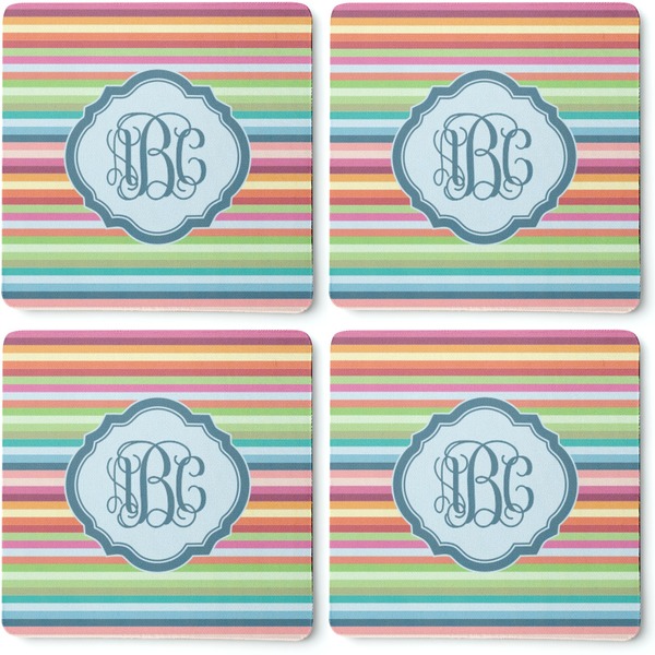 Retro Horizontal Stripes Coaster Rubber Back - Apvl