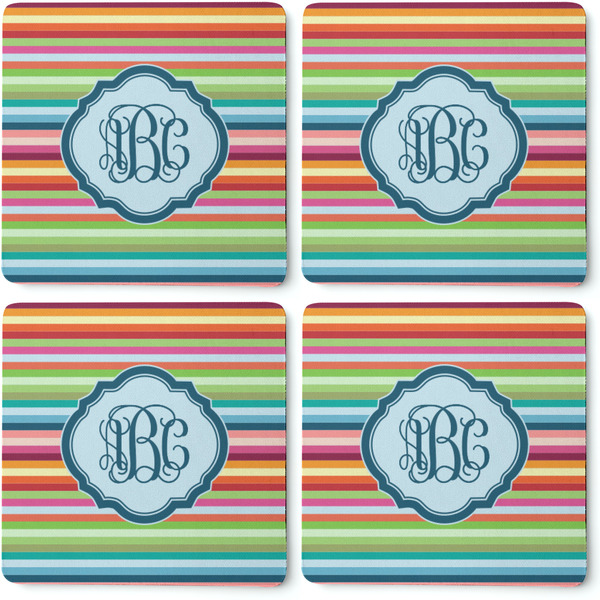 Retro Horizontal Stripes Coaster Rubber Back - Apvl