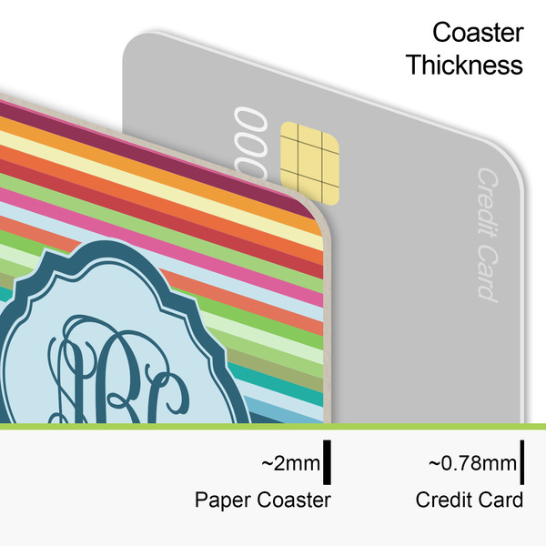 Retro Horizontal Stripes Coaster Thickness