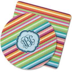Retro Horizontal Stripes Rubber Backed Coaster (Personalized)