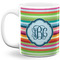 Retro Horizontal Stripes 11 Oz Coffee Mug - White (Personalized)