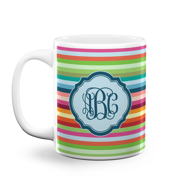 Custom Retro Horizontal Stripes Coffee Mug (Personalized)