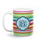 Retro Horizontal Stripes Coffee Mug - 11 oz - White