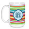 Retro Horizontal Stripes Coffee Mug - 15 oz - White